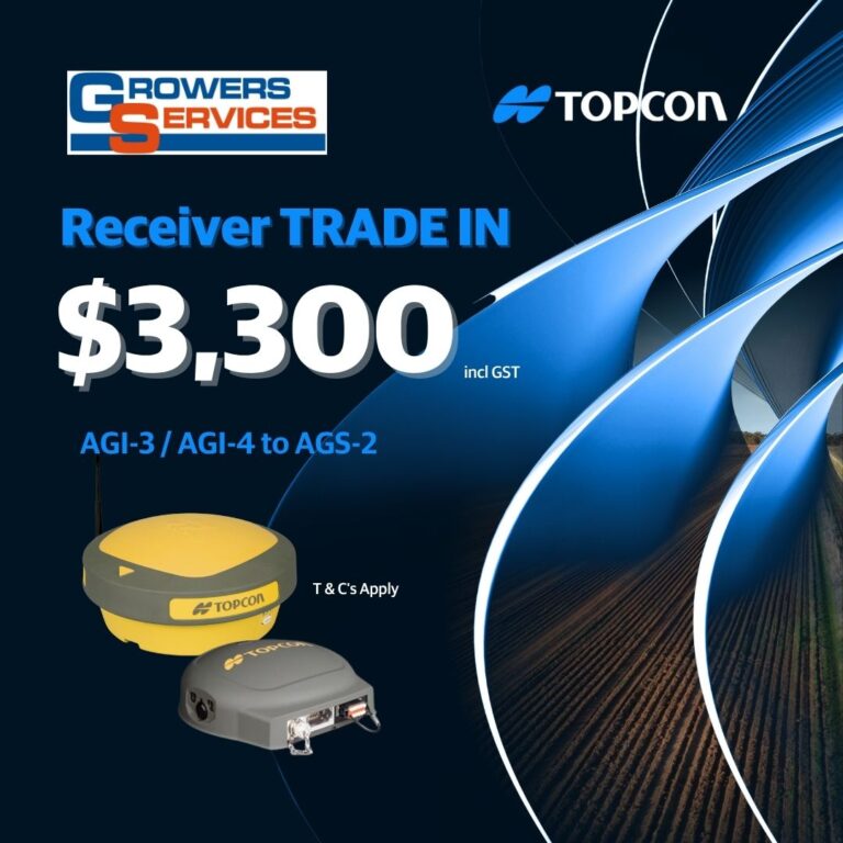 Topline Precision Farming and Growers Services are offering a trade-in price of just $3,000, including GST, for an AGS-2. The trade-in can be either an AGI-3 or AGI-4.