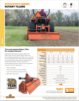 Kubota RTA12 and RTR12 rotary tiller